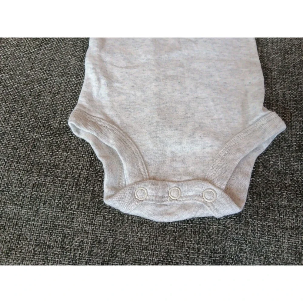 Carters Shirt Newborn Gray Short sleeve Snap Bottom Elephant